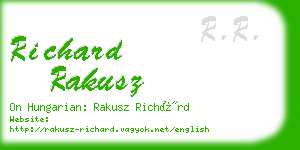 richard rakusz business card